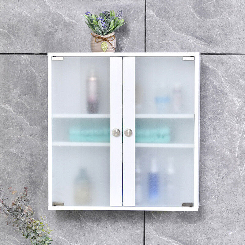 Frosted glass deals bathroom wall cabinet