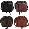 Zip Detail Drawstring Womens Cross Body Bag Bucket Ladies Shoulder Handbag