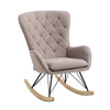 Upholstered Fabric Rocking Rocker Armchair Lounge Tufted Button Chair Rest Sofa