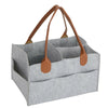 Baby Diaper Organizer Caddy Felt Changing Nappy Kids Storage Carrier Bag Grey .