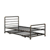 2 in 1 3FT Single Steel Day Bed Guest Trundle Bed Bed Frame Solid Metal Sofa Bed