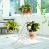 Stylish Flower Shape Metal Plant Display Shelf Rack Stand Living Room Decor