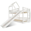 Kids Bunk Bed 3FT Single Pine Bed Frame High Sleeper Bed with Slide Ladder NS