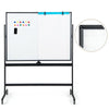 Rolling White Board Reversible Dry Erase Board Height Adjustable Whiteboard