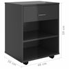 Rolling Cabinet High Gloss Black 46x36x59 cm Chipboard Organiser