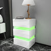 High Gloss 3 Drawers RGB LED Light Bedside Table Nightstand Cabinet Nightstand