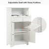 Bathroom Floor Cabinet Wooden Storage Cupboard with Adjustable Shelf & Doors