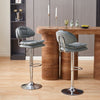 Set of 2 Counter Chairs Faux Leather Bar Stools Upholstered Seat Barstool Salon