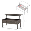 Modern Lift Top Coffee Table with Hidden Storage Floating Extendable Desk Tan