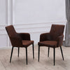 Set of 2 Faux Leather/Suede Dining Chairs Metal Legs Reception Restaurant Chair