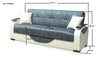 New Stylish Leon Grey Cream 3 Seater Velvet Fabric Modern Comfortable Sofa Bed.