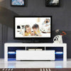 White Modern TV Stand Matt Cabinet Unit 130CM Width High Gloss Door LED Light