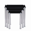 3pcs Rectangular Black Tempered Glass Side End Nested Table Bedside Coffee Table