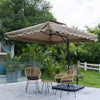 Garden Parasol Banana Cantilever Umbrella Crank Sun Shade Patio Outdoor W/ Base