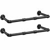 Clothes Rail Set of 2 Wall Mounted Clothes Rack Black Industrial Design