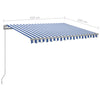 Manual Retractable Awning with 3.5x2.5 m Blue and White Y7A9