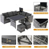 7 Seater Rattan Garden Patio Corner Sofa Set with Side Storage and Cushions NS