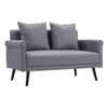 2 Seater Linen Fabric Sofa Armchair Settee Home Office Couch Chair W/Pillow