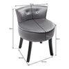 Velvet Dressing Table Stool Bedroom Vanity Makeup Stool Bedroom Chair Gray NS