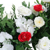 Artificial Silk Rose Flower Row Leaves Wedding Party Garden Wall Valentine Decor