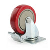 Heavy Duty 100mm 600KG Rubber Swivel Castor Wheels Trolley Furniture Brake