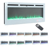 Electric Fire Fireplace Wall/Recessed 12 LED Lights Flame Lighting Living Room