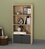 4 Tier Wooden Bookcase Cupboard with Doors Storage Shelving Display Cabinet Unit