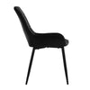 2x Black Velvet High Back Dining Chairs Padded Seat Dining Room Chairs Modern