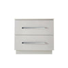 High Gloss White Bedside Table Cabinet 2 Drawers Matt Body Nightstand LED UK