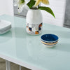 105cm 120cm Glass Dining Table and 4 /6 Padded Chairs Set Home Kitchen Furniture