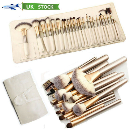 24PCS Professional Make up Brushes Set Cosmetic Tool Kabuki Makeup+ Luxury Bag