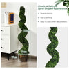 2PCS Artificial Spiral Boxwood Topiary Tree 115CM Faux Greenery Decorative Plant