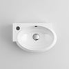Modern Bathroom Sink Wall Mounted Cloakroom Hand Wash Basin White Ceramic Bowl