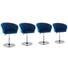 1pc Barstool Velvet Cushioned Bar Stool Metal Base Salon Pub Chair Adjustable