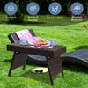 Folding Garden Rattan Side Coffee Table Outdoor Patio Square Desk Furniture