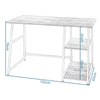 Computer Desk with 2 Tier Storage Shelves Study Writing Laptop Table Workstation