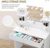 WOLTU Dressing Table Vanity Makeup Table LED Mirror 2 Large Drawers White