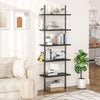 Industrial Ladder Shelf 5-Tier Bookcase Rack 180CM Storage Unit (Black)