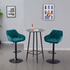 2/4X Luxury Bar Stools Velvet Padded＆Armrest Swivel Bar Chairs Breakfast Kitchen