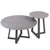 2PCS Nordic Nesting Coffee Table Marble Side End Tables Round Plate Balcony Yard