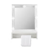 White Bathroom Cabinet Mirror Storage Unit Shelf LED Light Switch Towel Holder