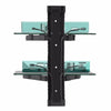 2 Wall Mount Shelf Floating Black Glass Bracket For Xbox PS4 Sky TV DVD Shelves