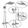 Bathroom Thermostatic Exposed Shower Mixer Twin head Large Square Bar Set Chrome
