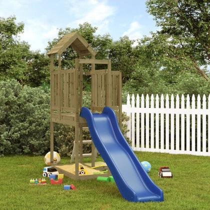 Playhouse with Slide Impregnated Wood Pine H4F9