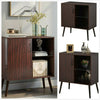 Vintage Sideboard, Storage Cabinet, Kitchen Cabinet with Glass Surface Cupboard