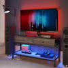 TV Stand Media Cabinet Console Table Entertainment Center w/ LED Shelves