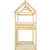 3FT Double Kids Bunk Beds Wooden Frame Kids High Sleeper Pine Wood House Canopy