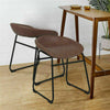Set of 2 Bar Stool Vintage Rustic Kitchen Pub Bar Chairs Wide Back Sunken Seat