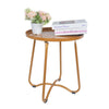 49x42cm Side Table Round Metal Coffee Table for Living Room Decorative Furniture