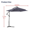 Garden Sun Parasol Umbrella Outdoor Adjustable Round Top Beach Sun Shade 3M Grey